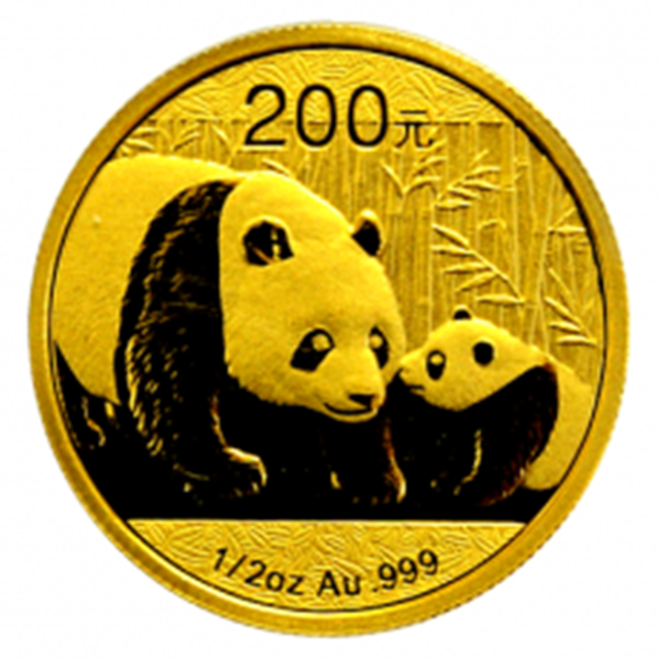 China 200 Yen Gold Panda 0,5 Ounzen 2011