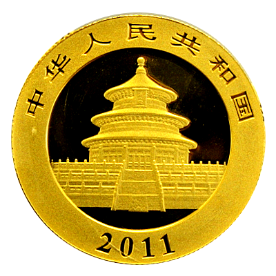 China 500 Yen Gold Panda 1 Qunze 2011