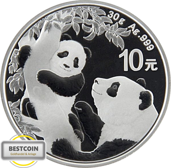 China 10 Yen Silber Panda 30gr  2021  in Kapsel